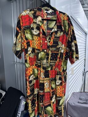 Women’s Printed Bermuda Shorts Romper - Black & Red Tropical Patch